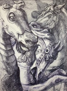 Three Horse Heads/Drawing